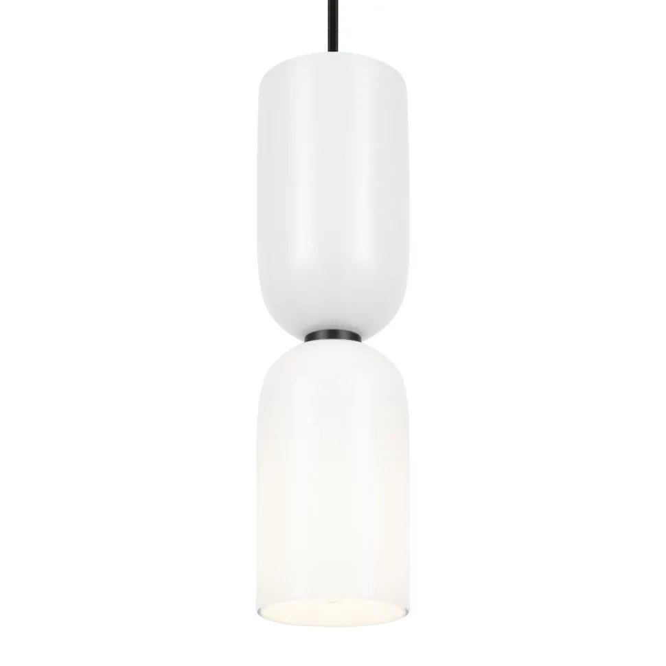 Pendelleuchte Metall Glas rund D: 8 cm H: max. 232 cm