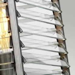 Pendelleuchte Metall Glas B: 39,4 cm Gunmetal Grau 4x E27