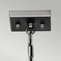 Pendelleuchte Metall Glas B: 39,4 cm Gunmetal Grau 4x E27