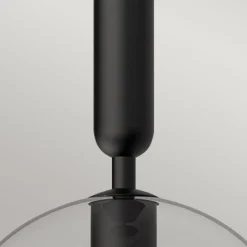 Pendelleuchte Metall Glas rund D: 30,5 cm Schwarz E27