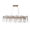Pendelleuchte Metall Glas stilvoll L:117 cm G9 in Gold