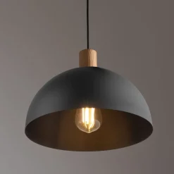 Pendelleuchte Metall Holz Ø 35 cm E27 Skandinavisch