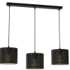Pendelleuchte Metall in Schwarz Gold 75 cm E27 Loft