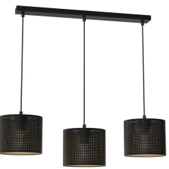 Pendelleuchte Metall in Schwarz Gold 75 cm E27 Loft