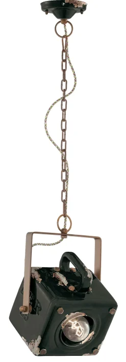 Pendelleuchte Metall Keramik H: max. 95 cm E27 eckig