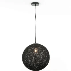 Pendelleuchte Metall Kugel Geflecht Ø 40 cm Schwarz