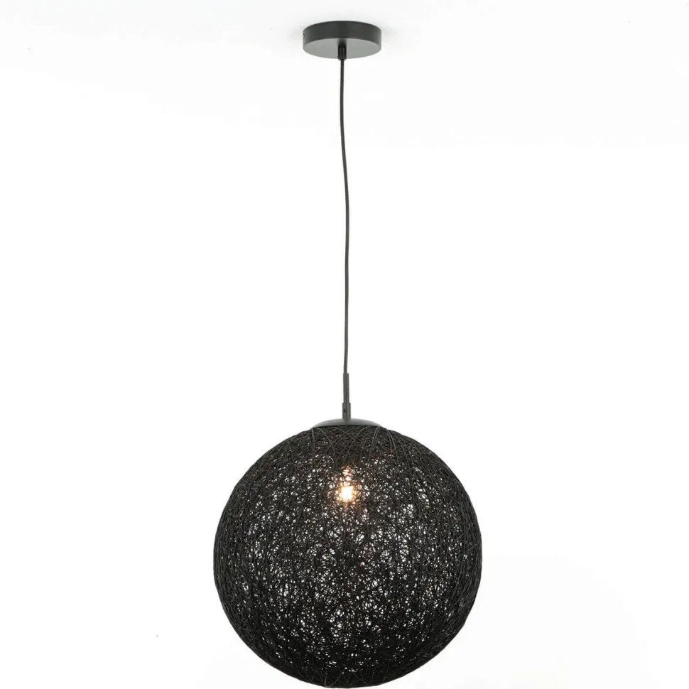 Pendelleuchte Metall Kugel Geflecht Ø 40 cm Schwarz