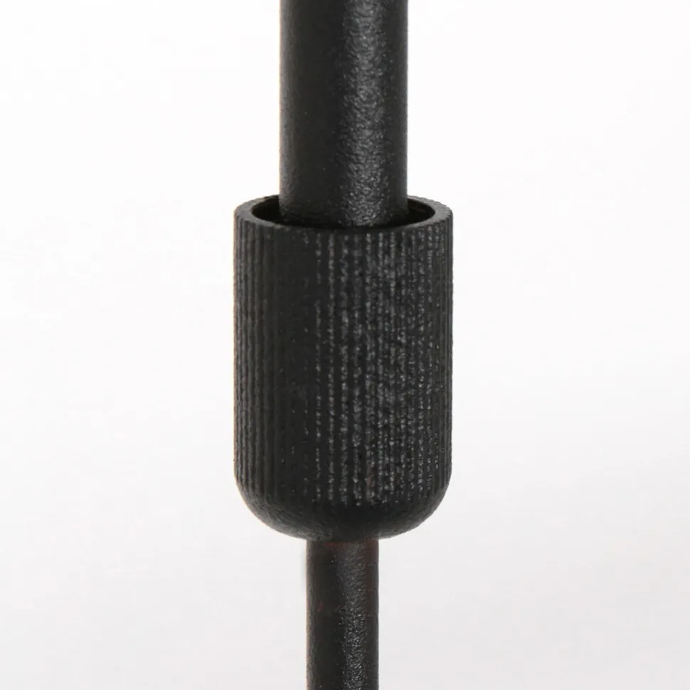 Pendelleuchte Metall Stoff Schwarz Weiß 140 cm blendarm