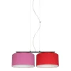 Pendelleuchte Metall Stoff E27 70 cm Rosa Rot blendarm