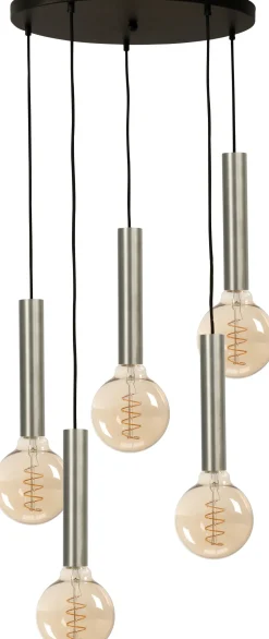 Pendelleuchte Metall verstellbar für E27 Schwarz Nickel