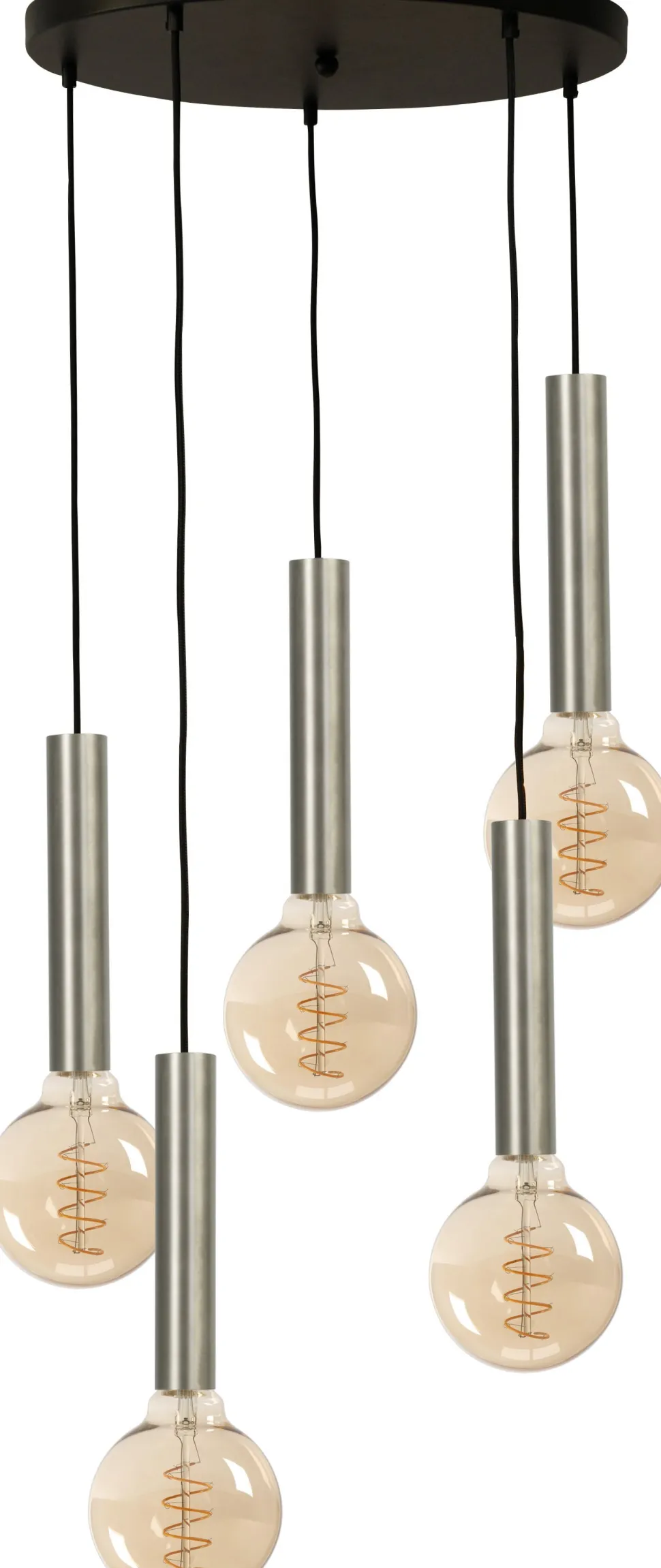 Pendelleuchte Metall verstellbar für E27 Schwarz Nickel