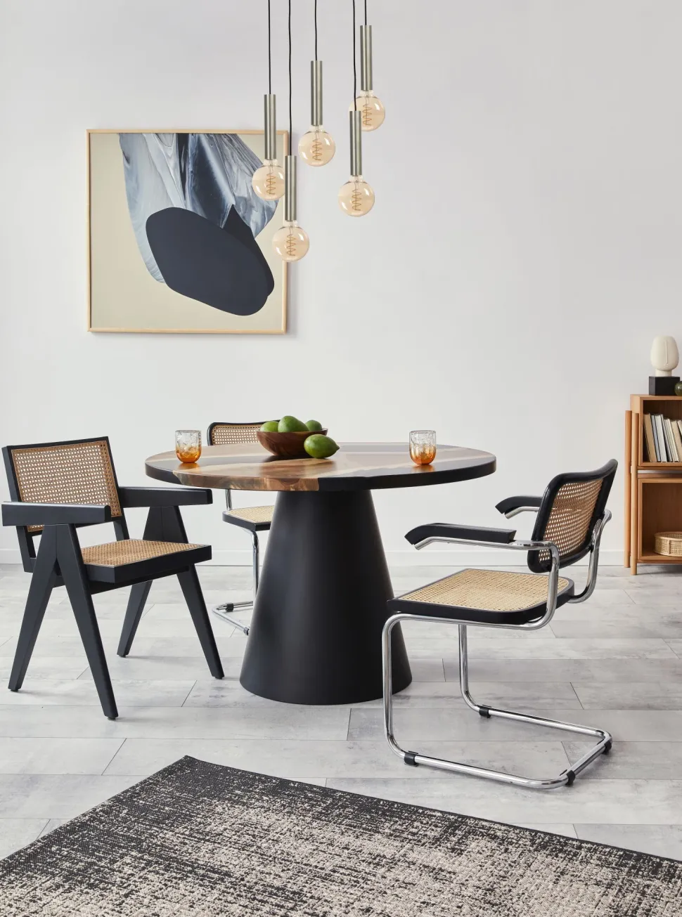 Pendelleuchte Metall verstellbar für E27 Schwarz Nickel