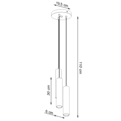 Pendelleuchte Metall Weiß 3-flammig GU10 Ø 20 cm Modern