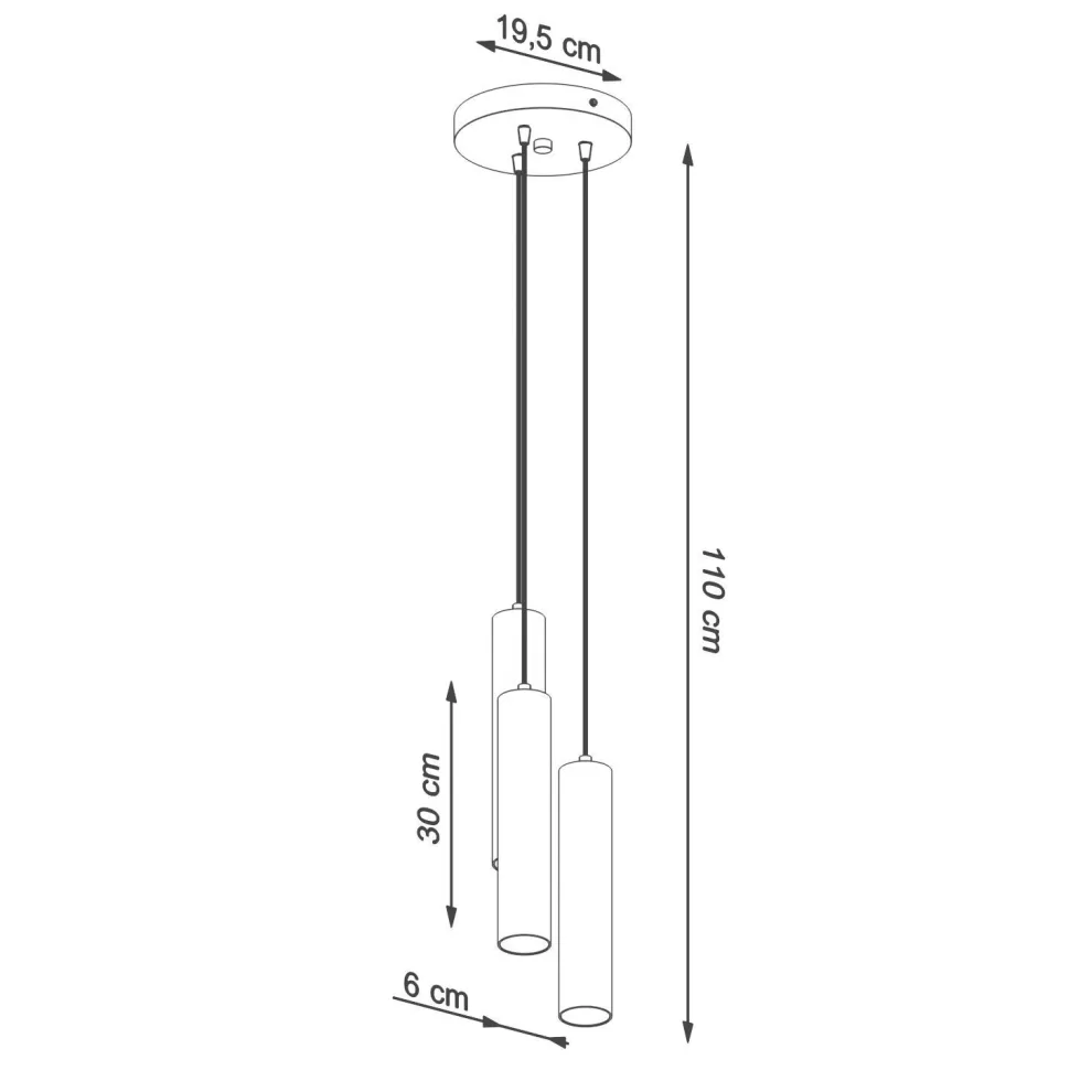 Pendelleuchte Metall Weiß 3-flammig GU10 Ø 20 cm Modern