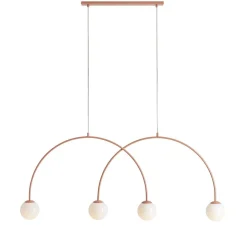 Pendelleuchte Modern Zartorange L:149 cm E14 Glas