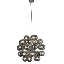 Pendelleuchte Rauchglas Ø 51 cm 27x G9 Grau Chrom CARTER