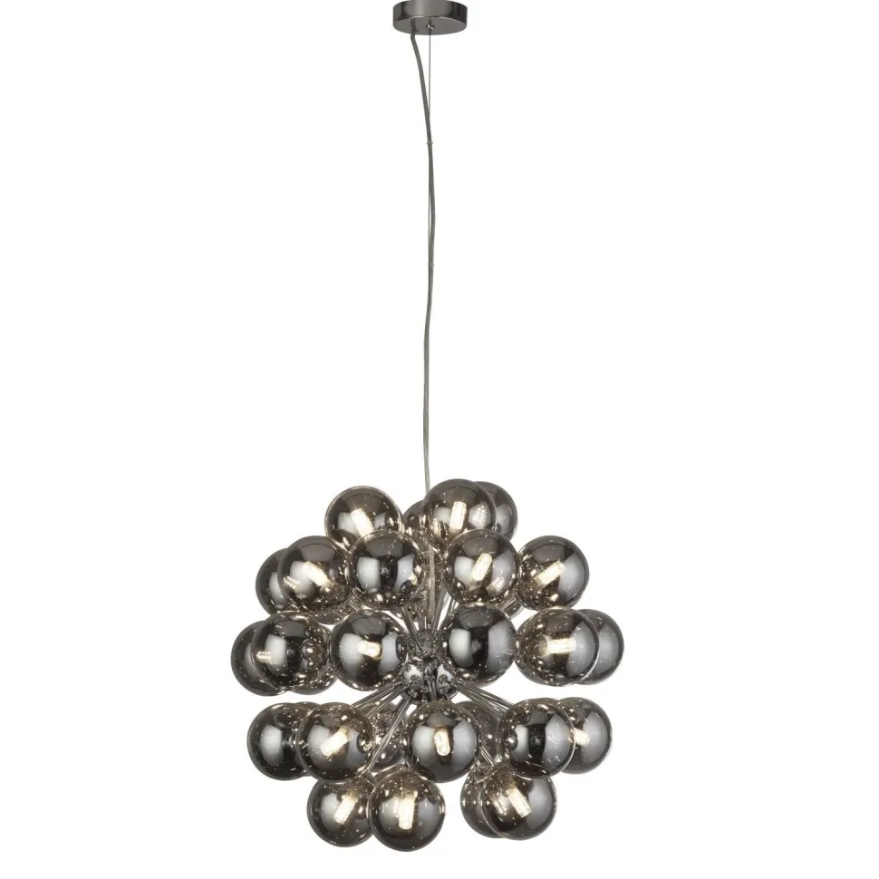 Pendelleuchte Rauchglas Ø 51 cm 27x G9 Grau Chrom CARTER