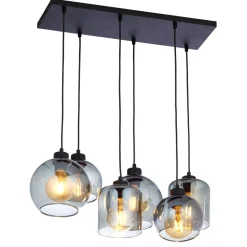 Pendelleuchte Rauchglas 6-flammig E27 verstellbar