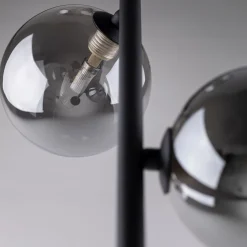 Pendelleuchte Rauchglas Metall B: 23 cm Kugelschirme