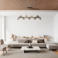 Pendelleuchte Rauchglas Metall G9 H: max. 133,9 cm