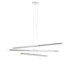 Pendelleuchte Retro in Chrom Metall 6-flmg E14 elegant