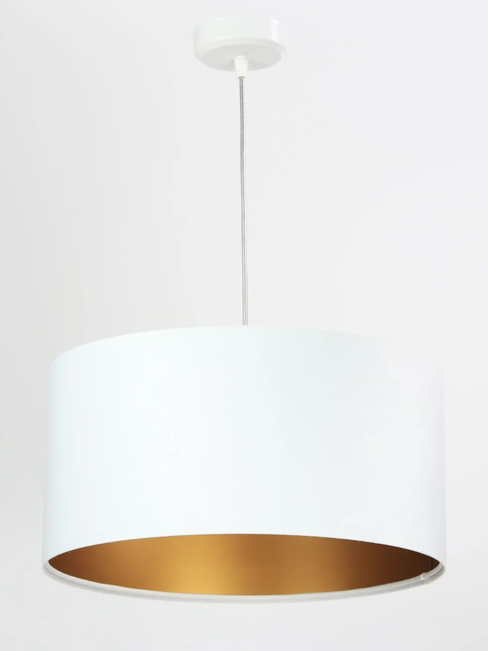 Pendelleuchte ROSIE Weiß Gold Retro rund Esstisch