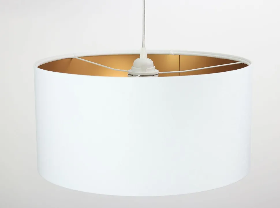 Pendelleuchte ROSIE Weiß Gold Retro rund Esstisch