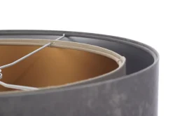 Pendelleuchte rund Ø 50 cm Grau Silber Beige Gold E27 Stoff