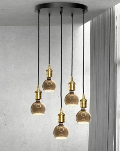 Pendelleuchte rund Ø 40 cm Messing Eisen verstellbar