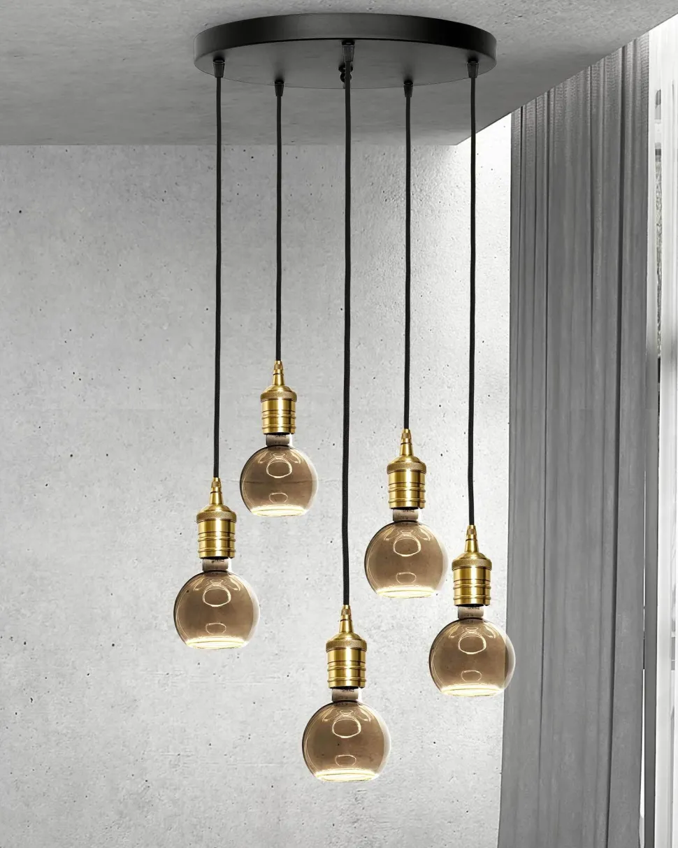 Pendelleuchte rund Ø 40 cm Messing Eisen verstellbar