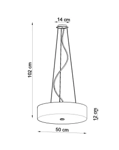 Pendelleuchte rund Ø 50 cm Schwarz blendarm Stoff Glas