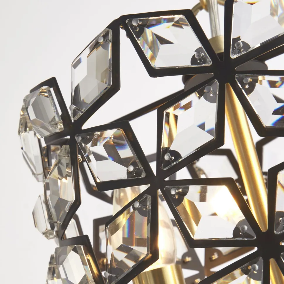 Pendelleuchte rund Ø 25 cm 2x E14 in Messing Schwarz