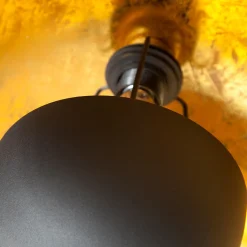 Pendelleuchte rund Ø55cm Retro Schwarz Gold