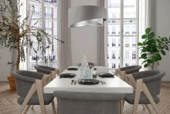 Pendelleuchte rund D: 50 cm Stoff Velours Optik KARIM