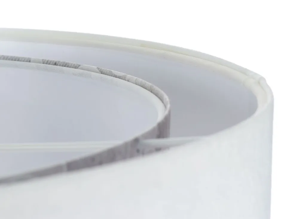 Pendelleuchte rund D: 50 cm E27 Weiß Grau Stoffschirm