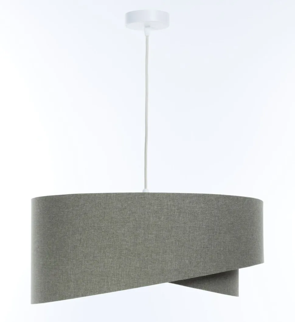 Pendelleuchte rund D: 45 cm E27 Grün Stoff Modern verstellbar