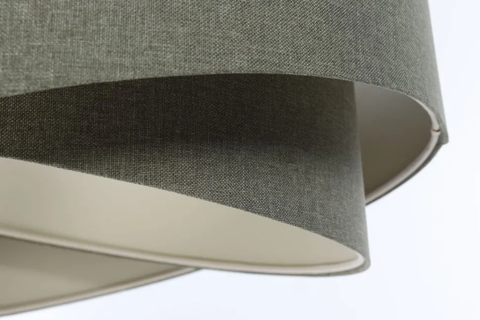 Pendelleuchte rund D: 45 cm E27 Grün Stoff Modern verstellbar