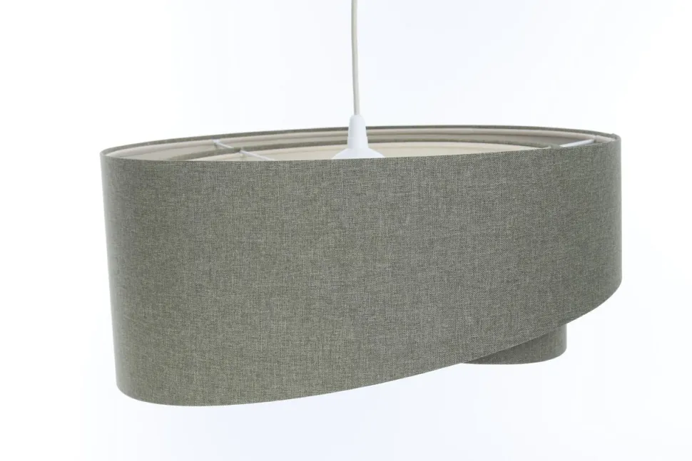 Pendelleuchte rund D: 45 cm E27 Grün Stoff Modern verstellbar