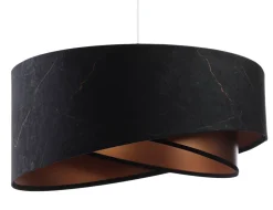 Pendelleuchte rund Stoff D: 50 cm E27 in Schwarz Kupfer