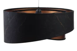 Pendelleuchte rund Stoff D: 50 cm E27 in Schwarz Kupfer