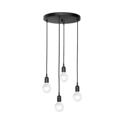 Pendelleuchte Schwarz Ø 40 cm Messing Eisen verstellbar E27