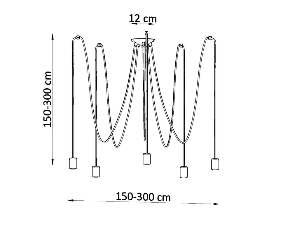 Pendelleuchte Schwarz flexibel verstellbar bis 3 m