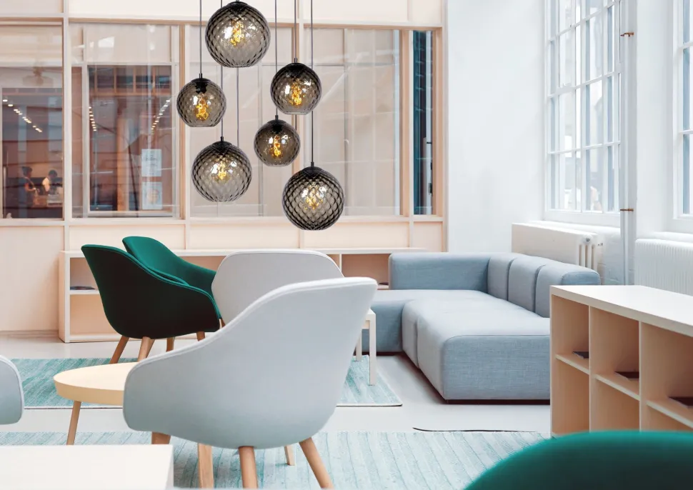 Pendelleuchte Schwarz Glas Metall verstellbar bis 3,5 m