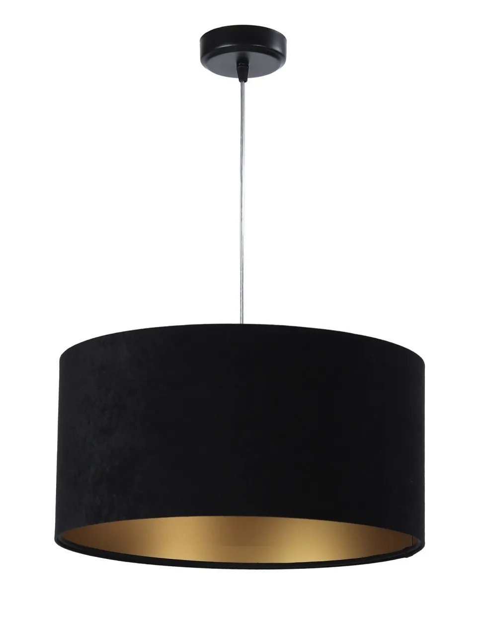 Pendelleuchte Schwarz Gold Stoff Retro Esstisch