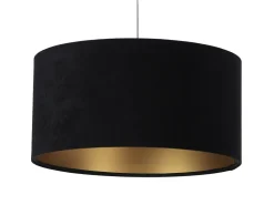 Pendelleuchte Schwarz Gold Stoff Retro Esstisch