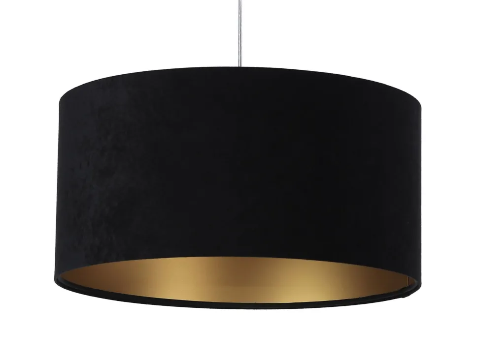 Pendelleuchte Schwarz Gold Stoff Retro Esstisch