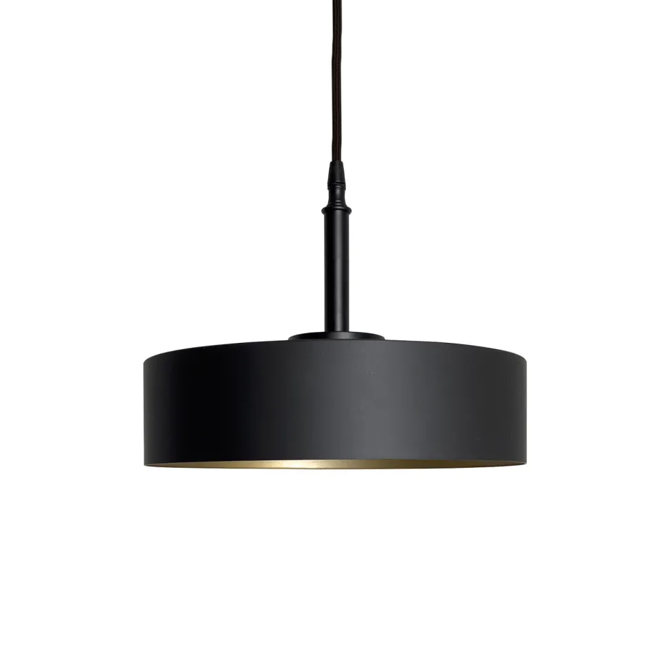 Pendelleuchte Schwarz Gold E27 Ø 30 cm Messing Eisen