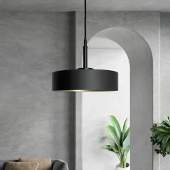 Pendelleuchte Schwarz Gold E27 Ø 30 cm Messing Eisen