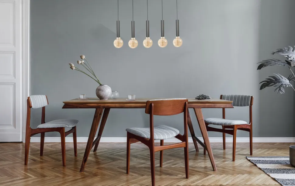 Pendelleuchte Schwarz Metall 5-flammig für E27 ESJA