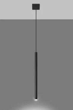 Pendelleuchte Schwarz Metall Ø2,5cm schmal G9 PETERA